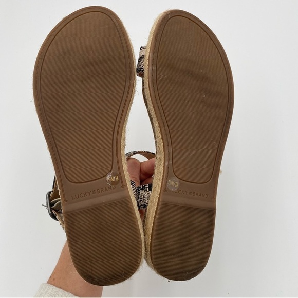 Lucky Brand Gabrien Snakeskin Print Espadrille Strappy Summer Sandals Size 7.5 - Picture 8 of 8